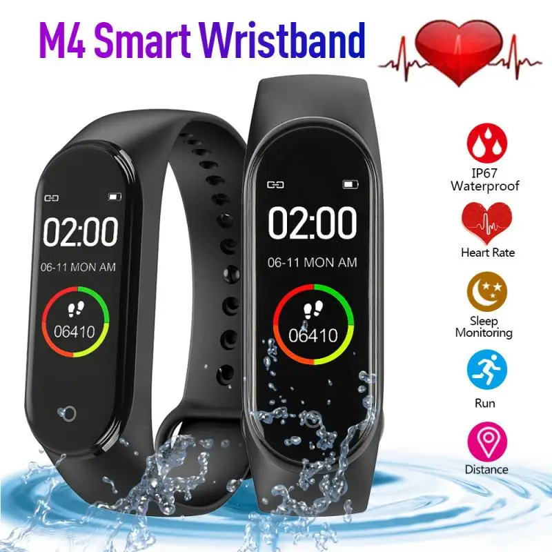 

Reloj M4 Smart Band Pedometer Bracelet Fitness Tracker Smart Watch 2020 Heart Rate Blood Pressure Monitor Smartband Wristwatch