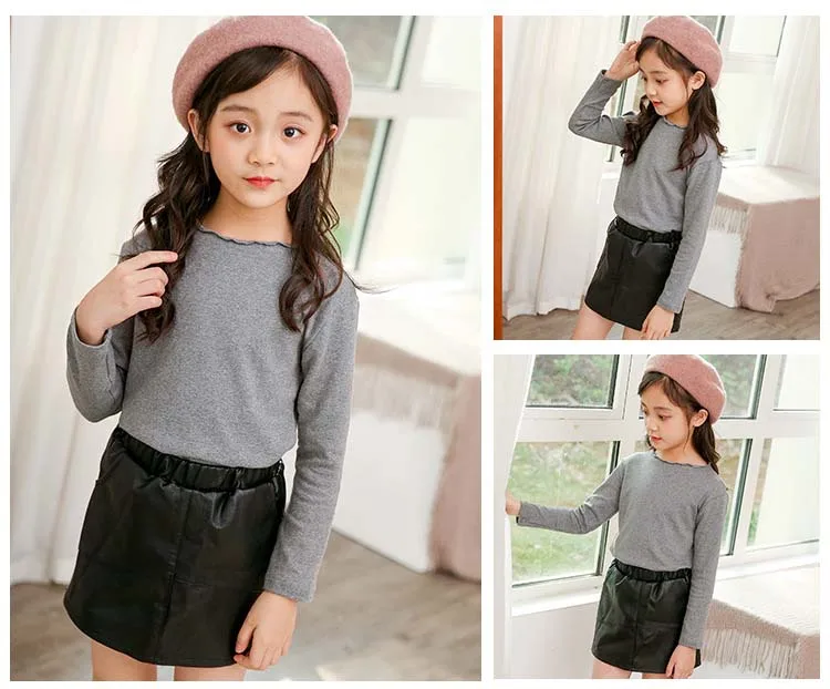 Back To School Clothing Teenage Girls Fashion Tops Little Kids T Shirt Autumn 2019 Baby Girl T-shirts Tees White Pink Green Grey (16)