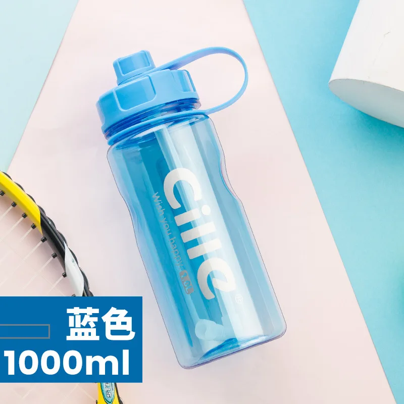 Blue-1000ml Бренд 1000 мл 2000 мл Спортивная бутылка для воды с соломинкой 1Л 2л 3л BPA бесплатно пластиковая бутылка для воды Питьевая Бутылка космические бутылки - Цвет: Blue-1000ml