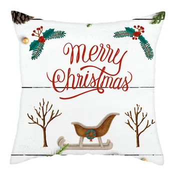 

Nanacoba Christmas Cushion Cover Snowman Santa Claus Pillow Cover Home Sofa Car Decorative Short plush Throw Pillowcases