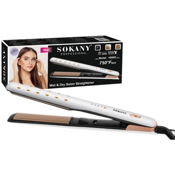 

Max 750℉ wet&dry salon flat iron professional hair straightener ceramic coating fast heater plate hair straightening 110-240v