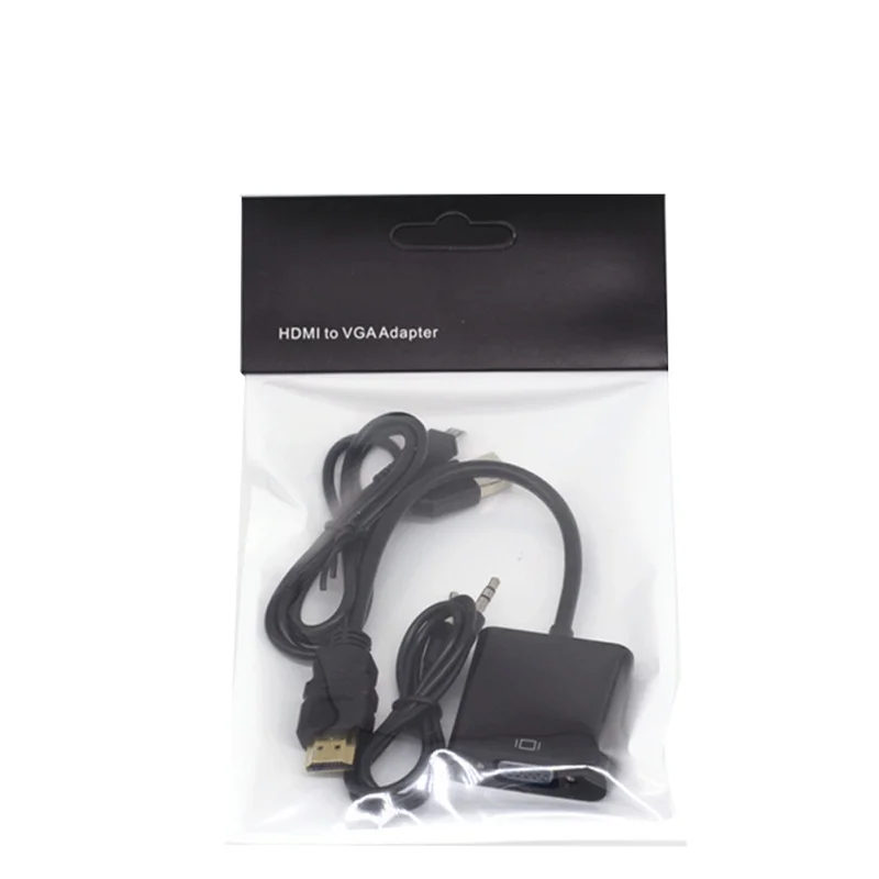 Адаптер hdmi-vga Мужской конвертер с разъемом адаптер 1080P цифровой аналоговый видео аудио 3,5 мм аудио кабель для ПК ноутбука планшета