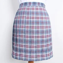 Японская женская летняя юбка в красно-синюю клетку с высокой талией для девочек-подростков, Студенческая винтажная милая форма JK, тонкая плиссированная юбка в консервативном стиле