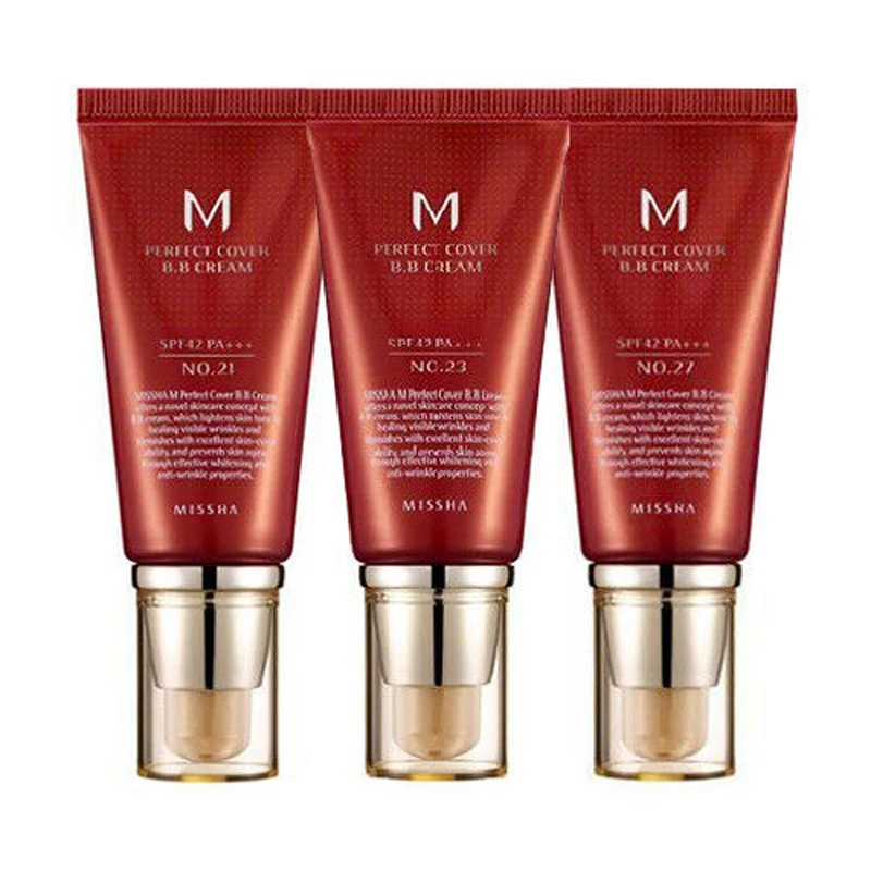 Concealer Foundation Cream Makeup Base Cream MISSHA M Perfect Cover BB Cream 20/50ml Whitening CC Concealer Brightening Korean Cosmetics