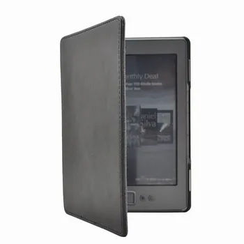 

Slim Leather Case Cover Skin For Kindle4 Kindle 6inch Tablet Case Bracket Flio Cover With HD Screen Protective Film Z0204
