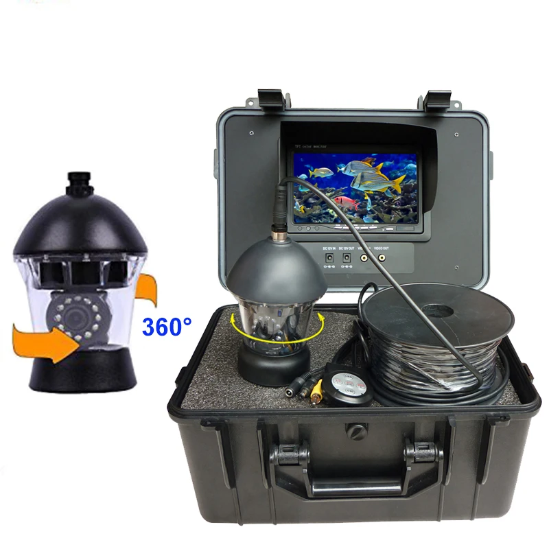 

600TVL Underwater Camera Waterproof for Fishing Ice 7inch 20M Cable Dept Fish Finder Video Recorder DVR 12pcs LEDS Light