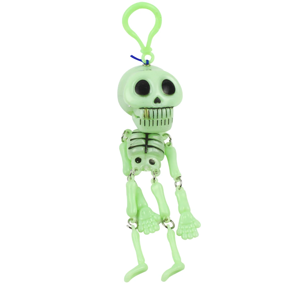 

2Pcs Halloween Keychain Children's Toys Will Move the night Light Small Skeleton Shelf Keychain Pull Ghost for Kids Gift