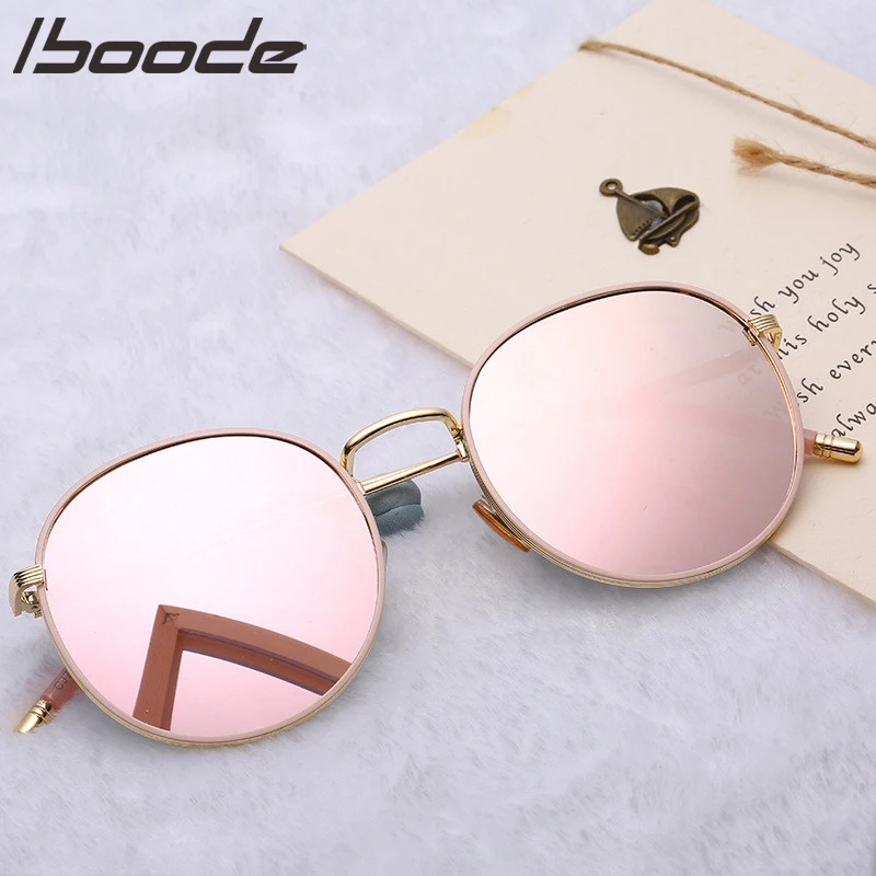 IBOODE ретро поляризованные солнцезащитные очки для женщин и мужчин роскошный бренд дизайн анти-УФ, для вождения солнцезащитные очки унисекс металлические круглые очки