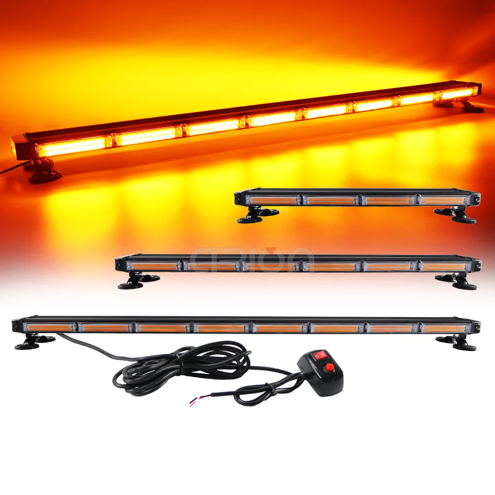 48 LED Amber Warning Emergency Beacon Mini Roof Tow Truck Strobe Light Bar 144W 