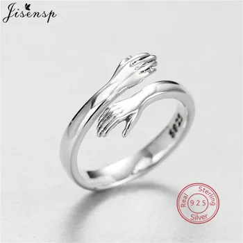 

100% 925 Sterling Silver Ring Vintage Hugging Hand Rings for Women Men Give Me A Hug Knuckle Ring sterling-silver-jewelry