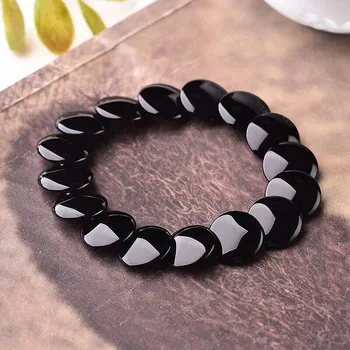 

JoursNeige Natural Crystal Bracelets 14mm beads Black Dream Blasting crystal Lucky for Women Men Jewelry Accessories