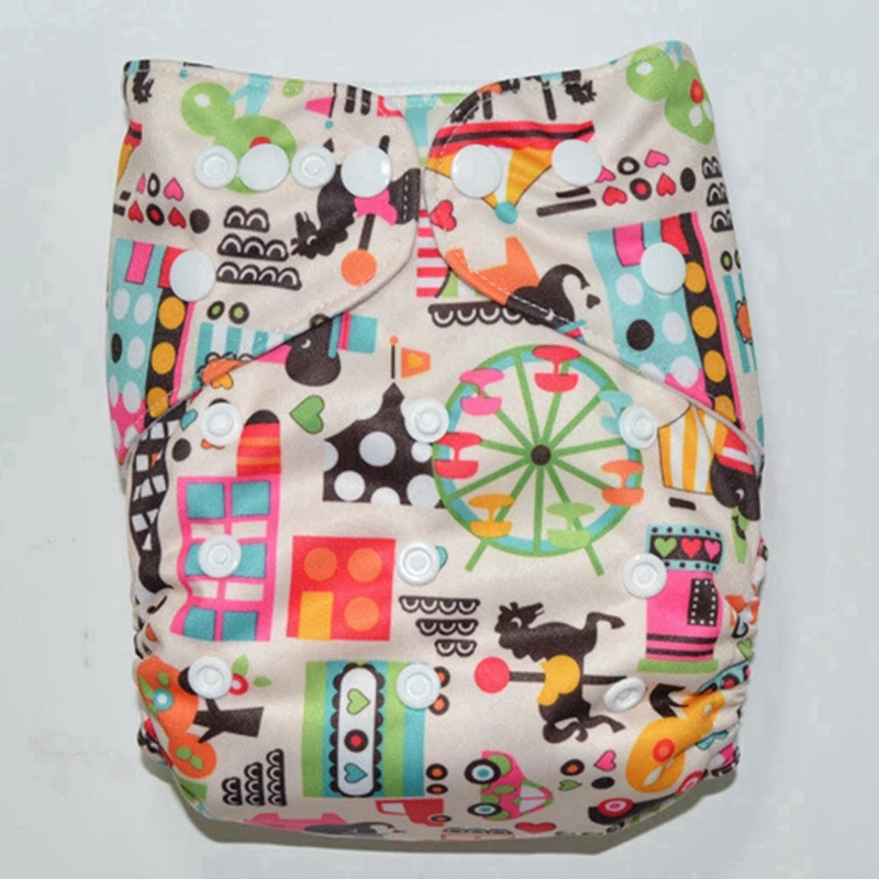 

Reusable Pocket Diaper Waterproof TPU Printed Baby Diaper Washable Cloth Diaper with 1pc Microfiber insert FT76