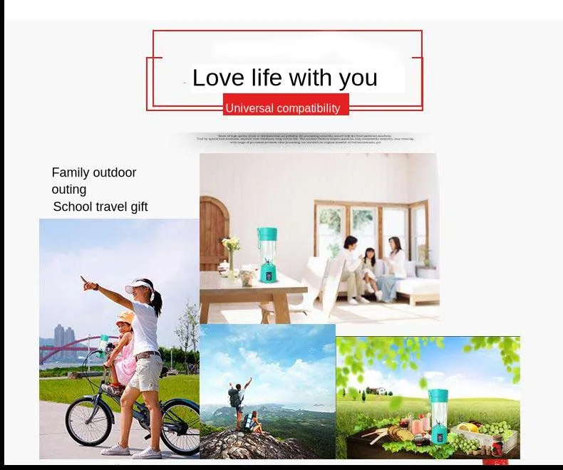 Portable Juicer Electric USB Rechargeable Smoothie Blender Machine Mixer Mini Juice Cup Maker fast Blenders food processor