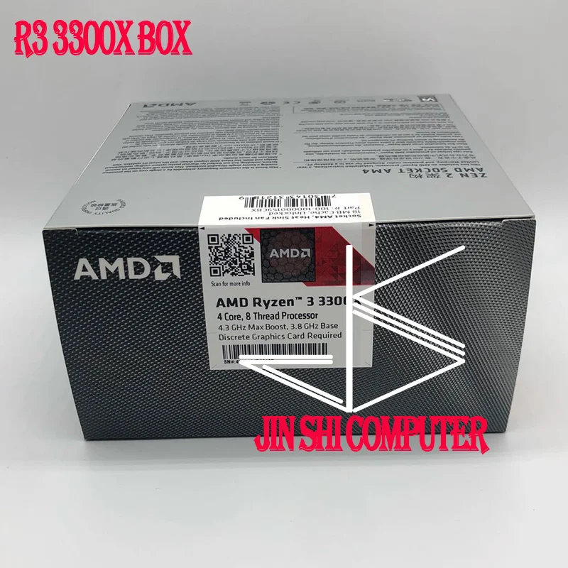 Четырехъядерный процессор AMD Ryzen 3 3300X R3 8 ГГц с восьмиядерным процессором 65 Вт L3 = 16