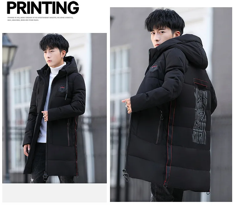 Winter Men New Style Handsome Cotton-padded Jacket Winter Medium-length Clothes Cotton Coat Teenager Cotton-padded Clothes