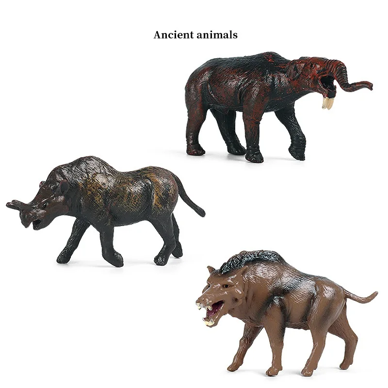Children's Simulation Wild Animal Toy Model Ancient Creatures Mammoth PVC  Animals Action Figures Toys Children's Christmas Gift