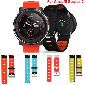 

Newest Sports silicone Wrist Smart Bracelet for Xiaomi Huami Amazfit Stratos 3 2/2S Watch Band for Amazfit Pace GTR 47mm Strap