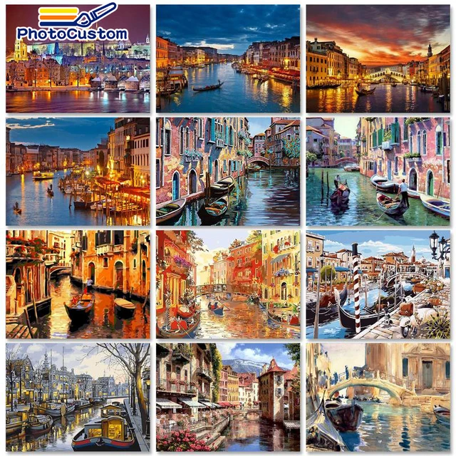 PhotoCustom 60x75cm Paint by numbers Handpainted Canvas painting Scenery Painting  by numbers For adults Home decor - AliExpress