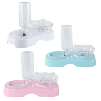 

Pet Anti-Slip Food Dish Water Bowl Cats Dogs Feeder Double Oblique Bowls