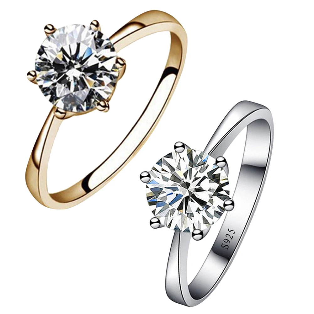 Поставка ювелирных изделий пара колец с шестью крапанами из циркония женские