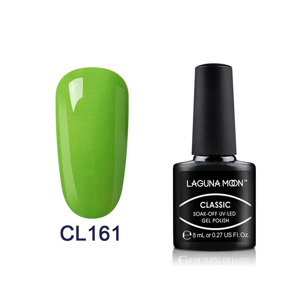 Lagundoon 8 мл зеленый Цветной Гель-лак для ногтей окрашивание Замачивание Полупостоянный гель УФ-и светодиодный эмалированный лак гель лак - Цвет: 161