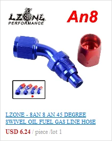 LZONE-многоразовый AN4 AN6 AN8 AN10 прямой PTEF тефлоновый поворотный конец шланга адаптер фитинг AN4/AN6/AN8/AN10 JR-SL6000