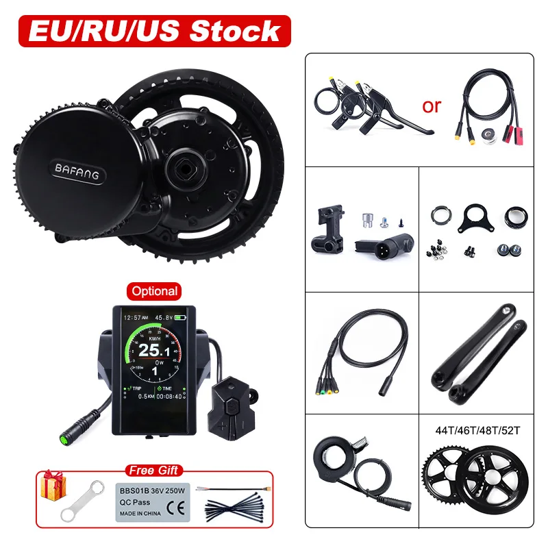 48V 750W BAFANG 8 Fun BBS02B Mid Drive Motor Electric Bicycle Conversion Kit