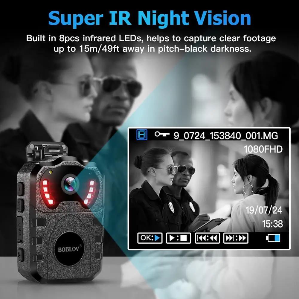  BOBLOV WN10 HD Body Cam 32GB Portable IR Night Vision Police Camera Loop Recording Security Mini Ca