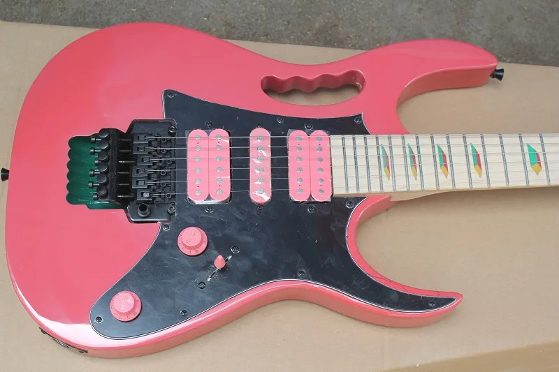 Красочная инкрустация электрогитары кленовый гриф flyod rose tremolo 7v гитара