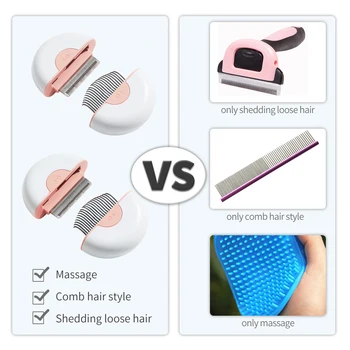 

New Dog Pet Comb 2 in 1 Shedding Massage Comb Grooming Brush Tool for Massage Remove Floating Hair Pet Cat Dog Massage Comb