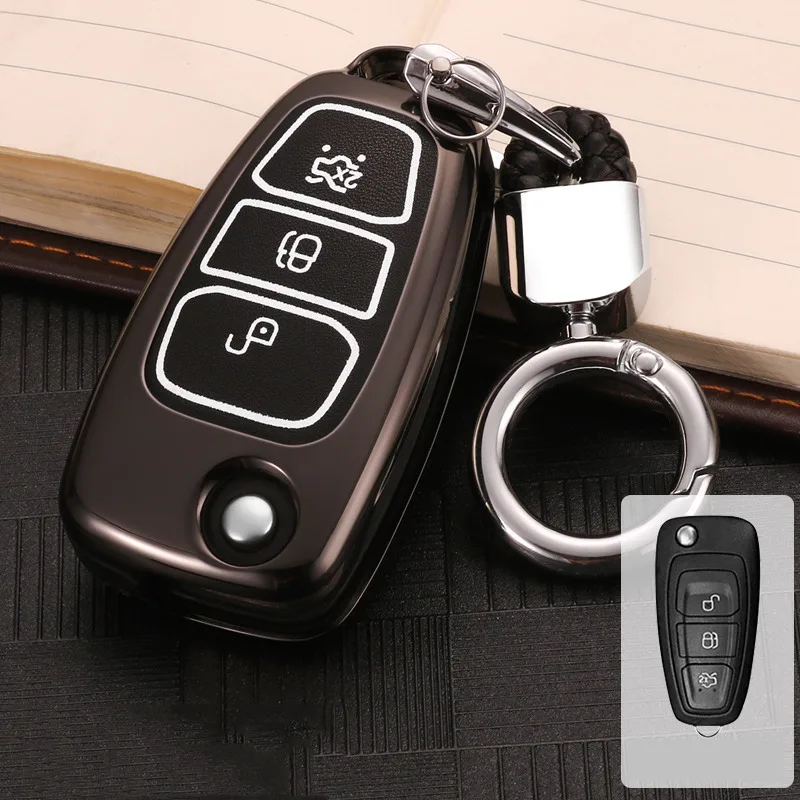 Luminous leather Car Key Cover Case shell For Ford Fiesta Focus 2 3 MK2 MK3 Mondeo MK4 Ecosport Kuga Escape Explorer Ranger 2019 |