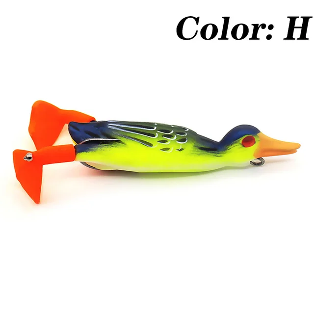 1Pcs Double Propeller Flipper Duck Fishing Lures Ducking Frog Soft Bait 9.5cm 11.2g 3D Eyes Artificial Swimbait Day Bass Tackle H