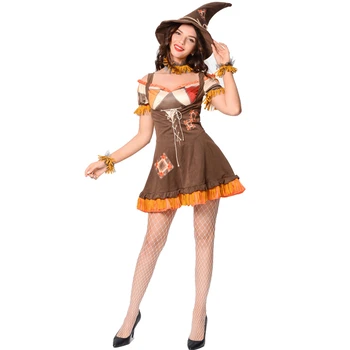 

Dance cosplay Halloween Women Costume Clown Witch Costume The Wizard of OZ Scarecrow Drama Stage Costume