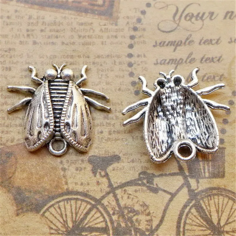 

100Pcs/lot Metal Moth Charms 22x23MM Metal Animal Charms for Handmade Jewelry