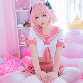 

Fate/Grand Order Fate Apocrypha Rider Astolfo Cosplay JK School Uniform Sailor Suit Women Fancy Outfit Anime ABDL Costume