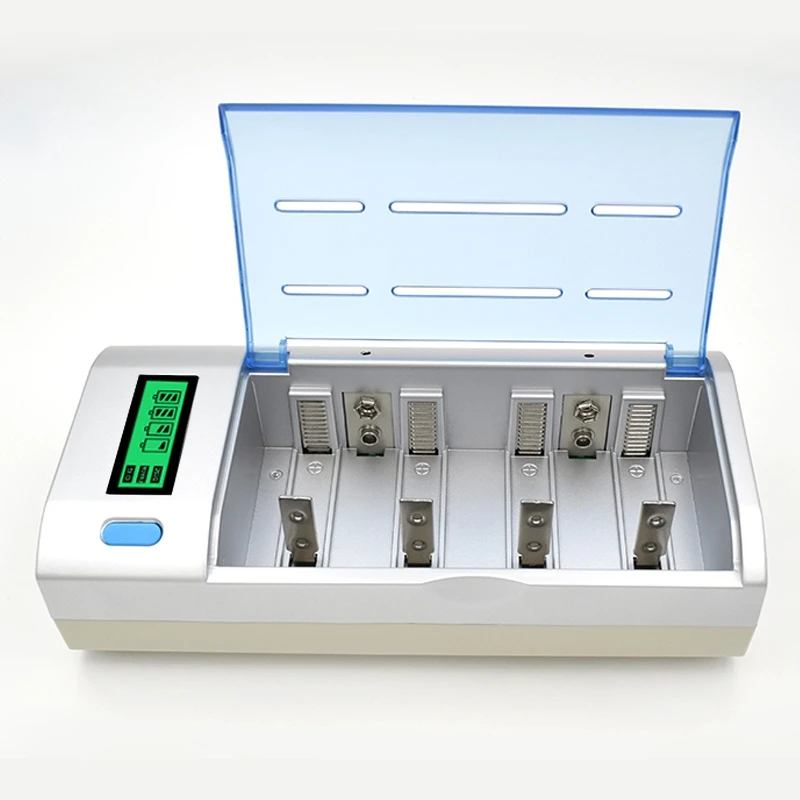 

New C906W Multi Usage 4 Slots Lcd Display Battery Charger For Nimh Nicd Aa/Aaa/Sc/C/D/9V Rechargeable Battery Eu Plug