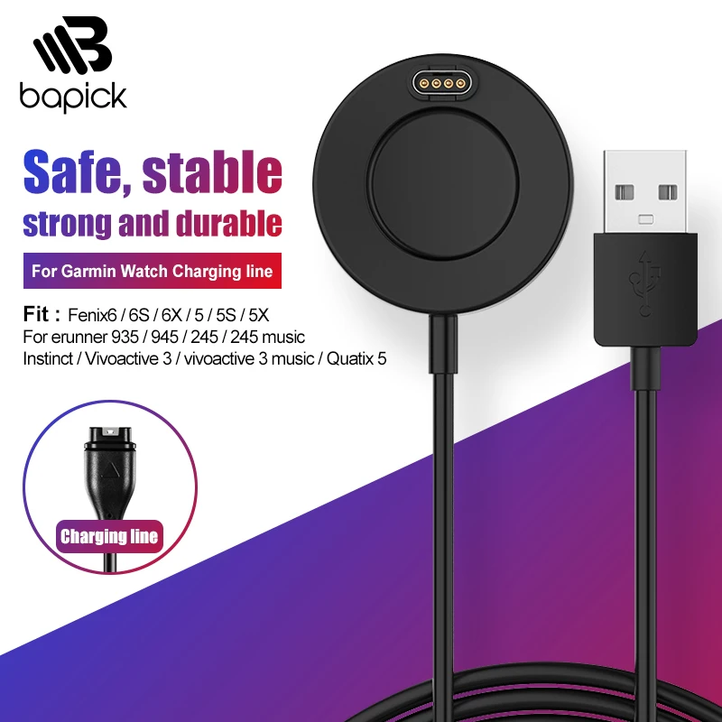 

BAPICK Usb Charging Cable For Garmin Fenix 6 6S 6X 5 5S 5X Charger Usb Charging Dock For Garmin Vivoactive 3 Instinct Forerunner