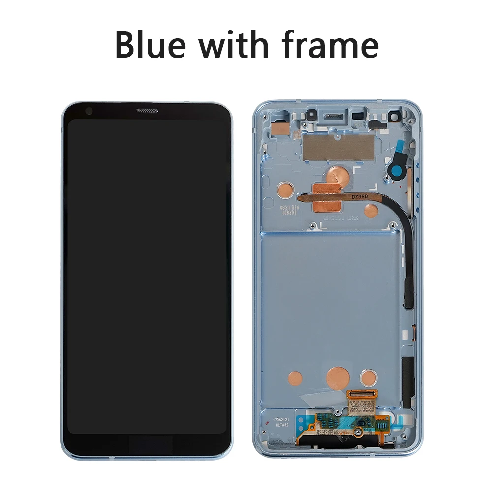 Мобильный телефон ЖК-дисплей для LG G6 H870 H871 H872 LS993 VS998 ЖК-дисплей сенсорный экран в сборе дигитайзер Рамка для LG G6 ЖК-дисплей - Цвет: Blue with Frame