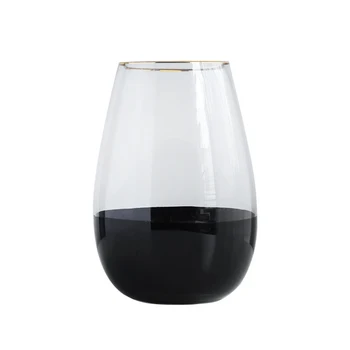 

Nordic Black Side Glass Flower Vase Home Decoration Flower Vase Plant Holders Desk Decoration Hydroponics Office Decor Figurine