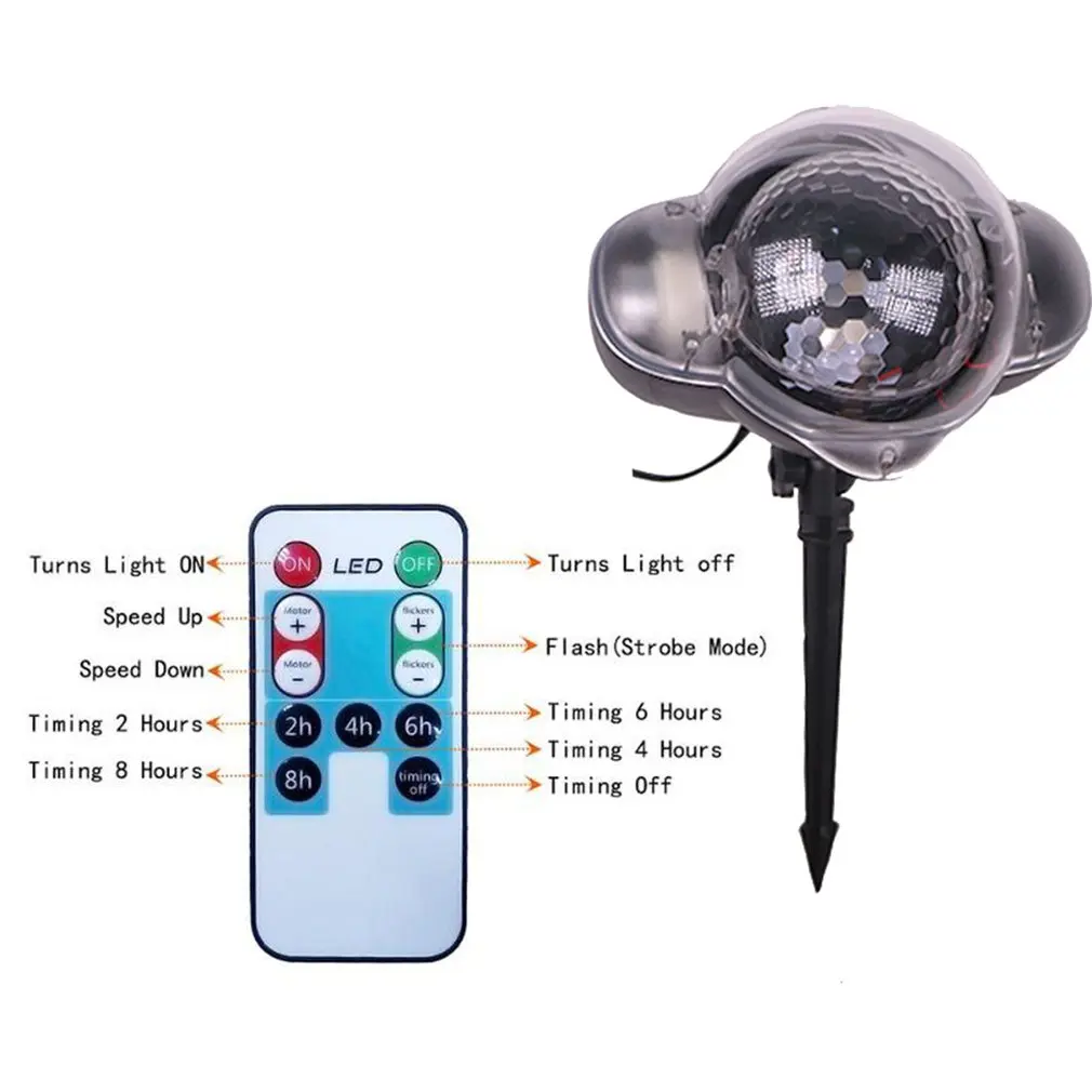 

Snowflake Pattern Snow Light Snowflake Projection Lamp Led Outdoor Waterproof Lawn Laser Light Projection Lamp