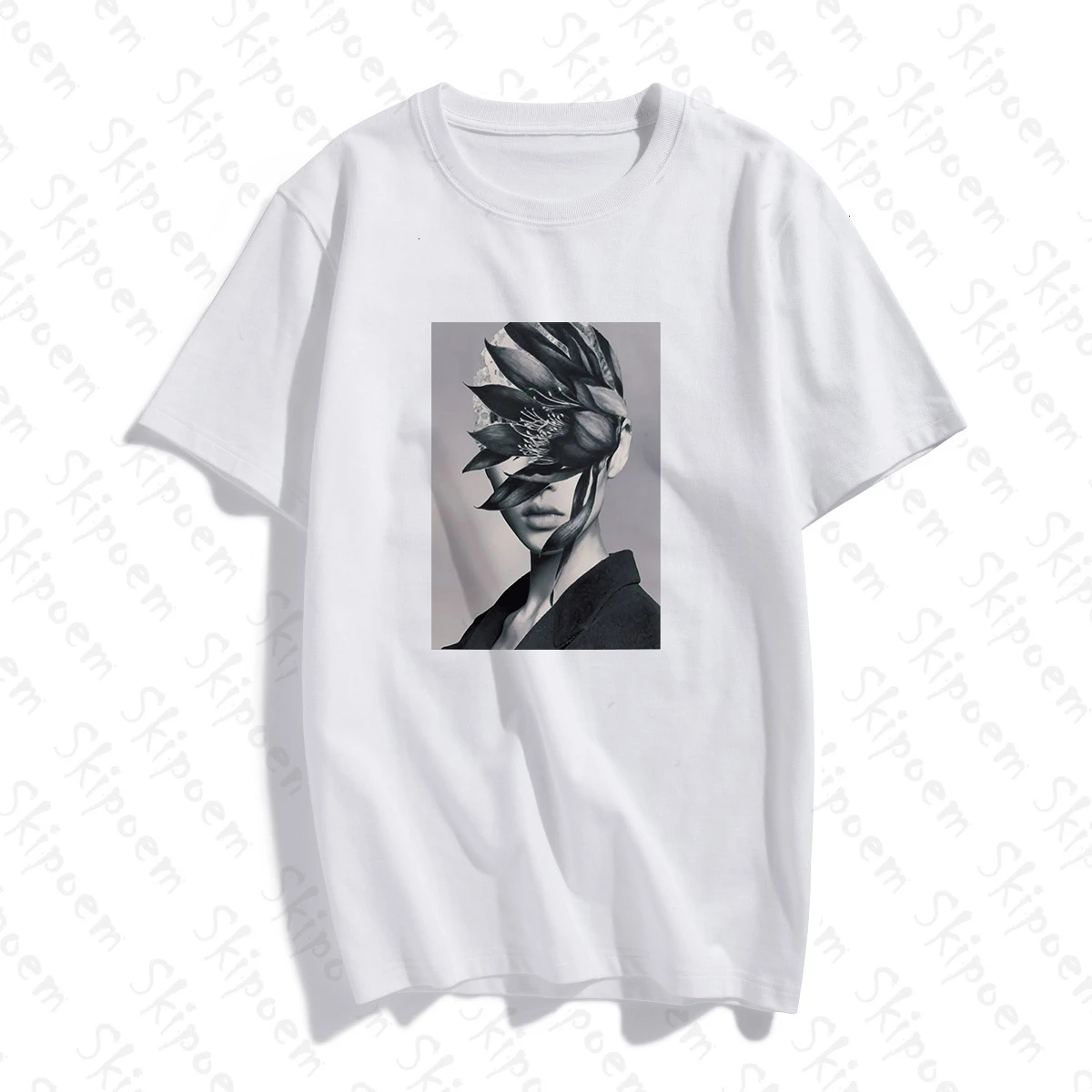 Внутренняя красота цветы Женская футболка готический панк корейский стиль Kawaii