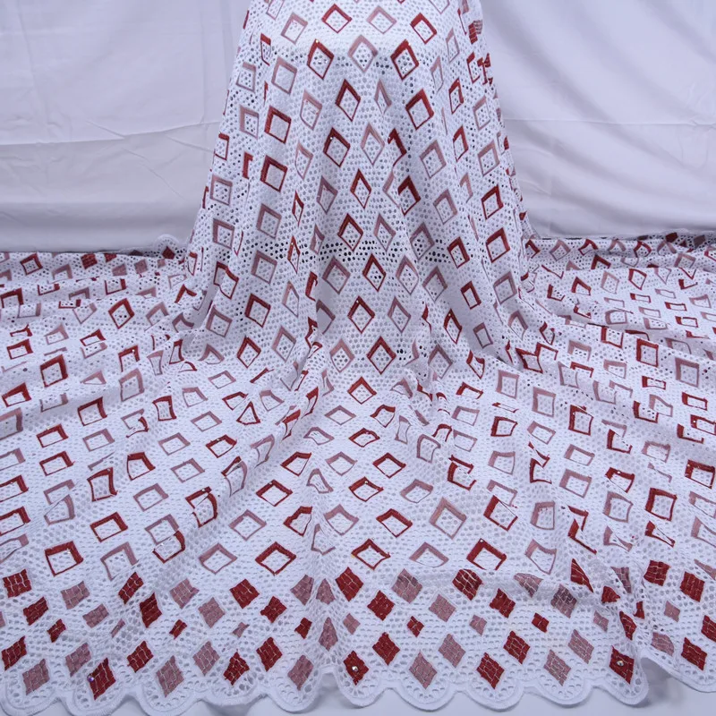 Швейцарская вуаль кружева в швейцарском стиле высокого качества в нигерийском стиле Чистый хлопок белая кружевная ткань сетка хлопчатобумажная африканская ткань для свадьбы Y1748