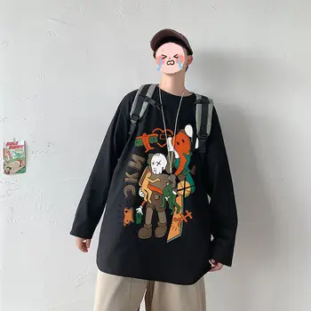 

Privathinker Printed Couple T-shirts Printing Casual Harajuku Man Graphic T Shirts O-Neck Fashion 2020 Autumn Mew Couple Tees