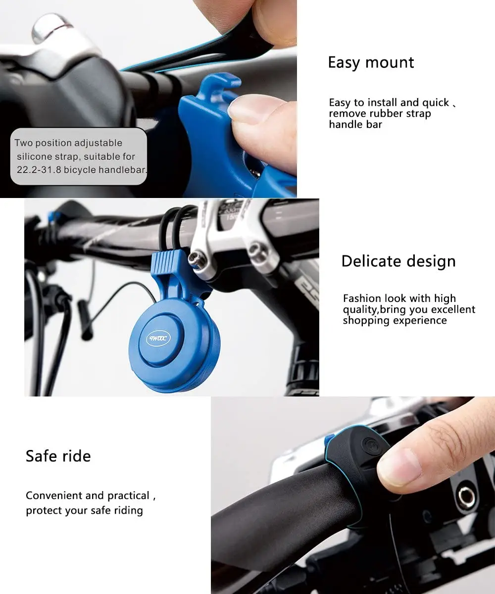 Klaxon De Vélo électrique TWOOC 3 Tons 130 DB - Noir - Neuf (emballage Abîmé)