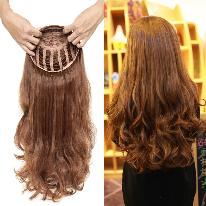 

Gres Half Wig Synthetic U Part Cheap Wig for Sale High Temperature Fiber Peruki 3/4 Wavy Black/brown Wig Natural Hair