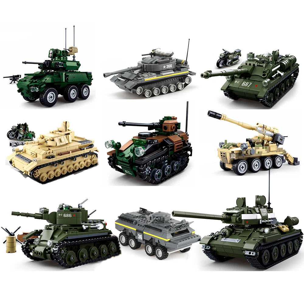 2021 novos conjuntos de tanques militares ww2 alemanha eua t34 modelo blocos de construção kits exército guerra mundial 2 1 i ii panzer veículo blindado