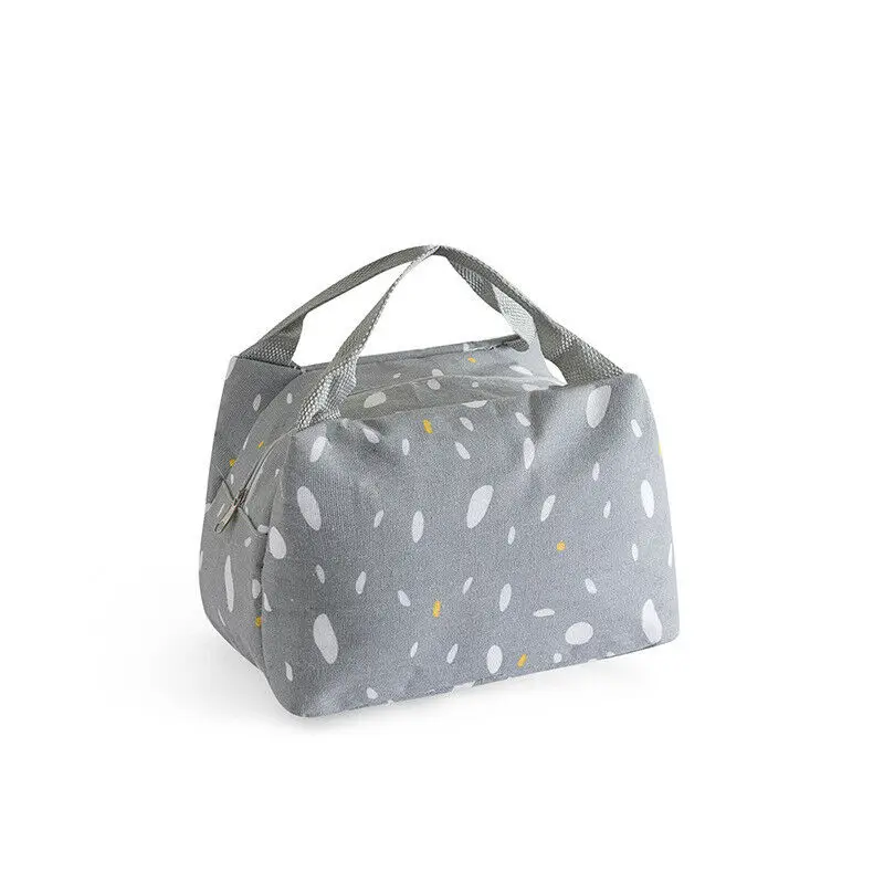 

Local stock Women Men Big Canvas Insulated Lunch Bag Thermal Cooler Lunch Box Picnic Storage Bag High Quality Fashion