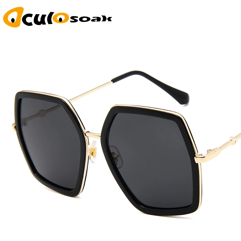 

2019 New Big Frame Sunglasses Men Square Fashion Glasses for Women High Quality Retro Sun Glasses Vintage Gafas Oculos