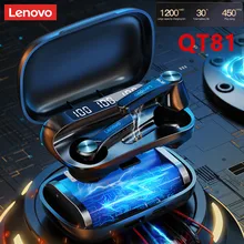 Lenovo QT81 TWS cuffie senza fili sport Stereo auricolari impermeabili cuffie con microfono auricolari compatibili con Bluetooth chiamata