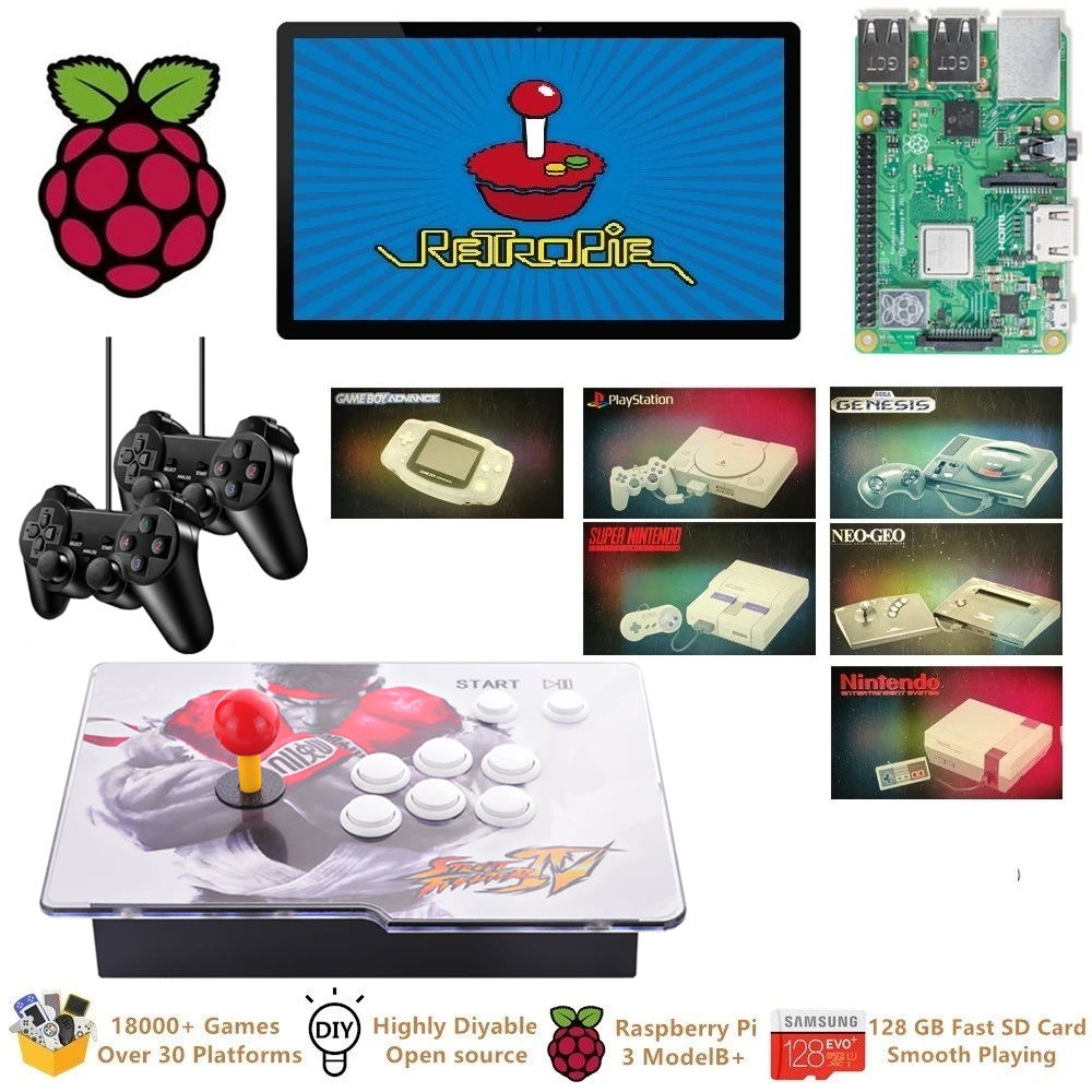 Аксессуары + плюс аркадная игровая консоль Retropie аркадный Шкаф DIY 18000 Ретро